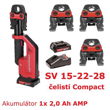 ROTHENBERGER Lisovací kleště ROMAX SV15-22-28, 2Ah - AMP