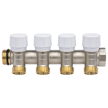 PINTOSSI Rozdělovač lineární modulární se šikmými ventily 3/4"- 24x19