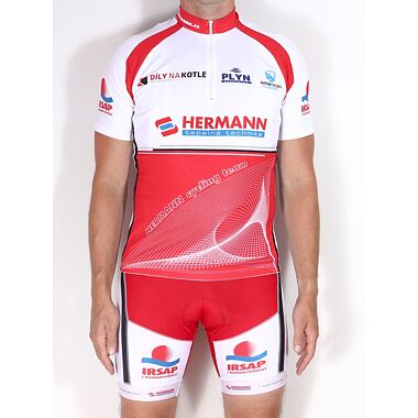 Cyklistický dres a kalhoty červená 2017