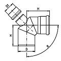 Schéma PPS Koleno 90° 200mm s revizním otvorem