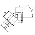 Schéma koleno Al 45° 60/100-80/125mm